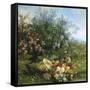 Summer Flowers on the River Bank-Jean Capeinick-Framed Stretched Canvas