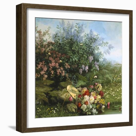 Summer Flowers on the River Bank-Jean Capeinick-Framed Giclee Print