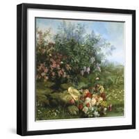 Summer Flowers on the River Bank-Jean Capeinick-Framed Giclee Print
