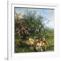 Summer Flowers on the River Bank-Jean Capeinick-Framed Giclee Print