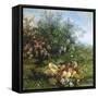 Summer Flowers on the River Bank-Jean Capeinick-Framed Stretched Canvas