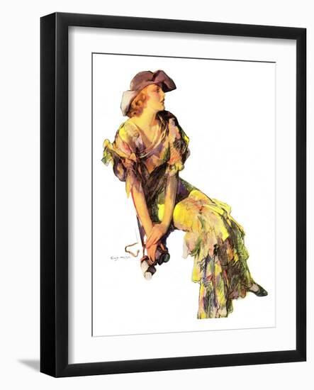 "Summer Frock,"August 3, 1935-Guy Hoff-Framed Premium Giclee Print