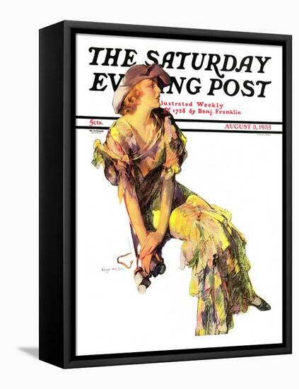 "Summer Frock," Saturday Evening Post Cover, August 3, 1935-Guy Hoff-Framed Stretched Canvas