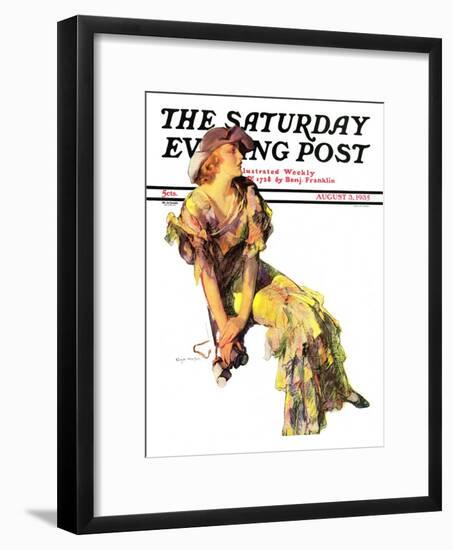 "Summer Frock," Saturday Evening Post Cover, August 3, 1935-Guy Hoff-Framed Giclee Print