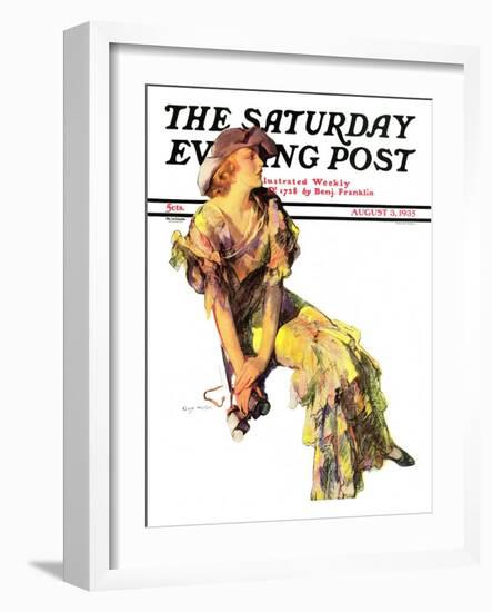 "Summer Frock," Saturday Evening Post Cover, August 3, 1935-Guy Hoff-Framed Giclee Print