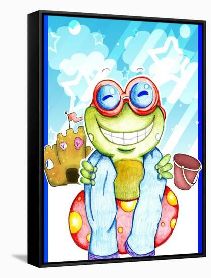 Summer Froggy-Valarie Wade-Framed Stretched Canvas