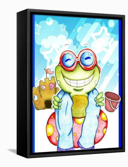 Summer Froggy-Valarie Wade-Framed Stretched Canvas