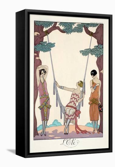 Summer, from 'Falbalas and Fanfreluches, Almanach des Modes Présentes, Passées et Futures', 1926-Georges Barbier-Framed Stretched Canvas