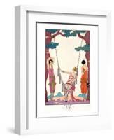 Summer, from "Gazette Du Bon Ton," 1925-Georges Barbier-Framed Premium Giclee Print