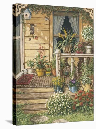 Summer Front Porch-Janet Kruskamp-Stretched Canvas