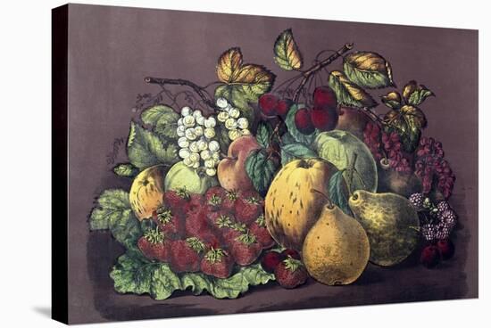 Summer Fruit-Currier & Ives-Stretched Canvas