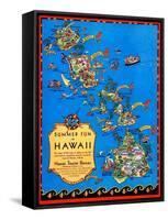 Summer Fun In Hawaii-Ruth Taylor White-Framed Stretched Canvas