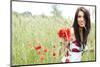 Summer Girl Running in Poppy Field-ZoomTeam-Mounted Photographic Print