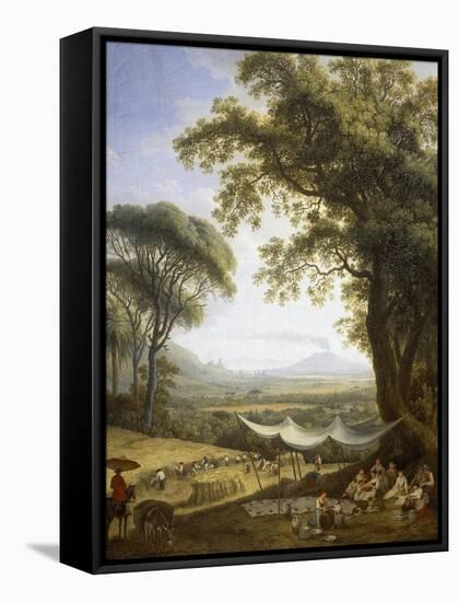 Summer, Harvest on Caserta Plain-Jacob Philipp Hackert-Framed Stretched Canvas