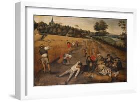 Summer: Harvesters Working and Eating in a Cornfield, 1624-Pieter Brueghel the Younger-Framed Giclee Print