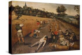 Summer: Harvesters Working and Eating in a Cornfield, 1624-Pieter Brueghel the Younger-Stretched Canvas