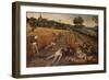 Summer: Harvesters Working and Eating in a Cornfield-Pieter Bruegel the Elder-Framed Giclee Print
