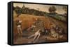 Summer: Harvesters Working and Eating in a Cornfield-Pieter Bruegel the Elder-Framed Stretched Canvas