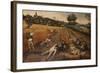 Summer: Harvesters Working and Eating in a Cornfield-Pieter Bruegel the Elder-Framed Giclee Print