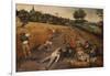 Summer: Harvesters Working and Eating in a Cornfield-Pieter Bruegel the Elder-Framed Giclee Print