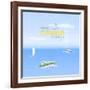 Summer Holidays Background by the Sea in Retro Style-ftotti10-Framed Art Print