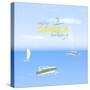 Summer Holidays Background by the Sea in Retro Style-ftotti10-Stretched Canvas