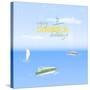 Summer Holidays Background by the Sea in Retro Style-ftotti10-Stretched Canvas