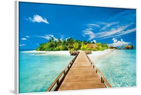 Summer Holidays Island Beach Art Poster Print-null-Framed Poster