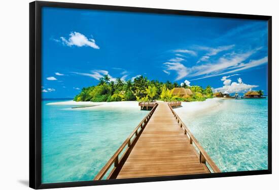 Summer Holidays Island Beach Art Poster Print-null-Framed Poster