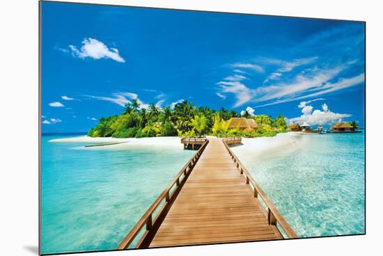 Summer Holidays Island Beach Art Poster Print-null-Mounted Poster