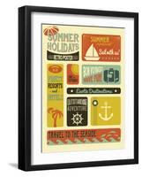 Summer Holidays Poster - Retro Style Summer Poster-LanaN.-Framed Art Print