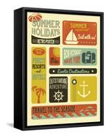 Summer Holidays Poster - Retro Style Summer Poster-LanaN.-Framed Stretched Canvas