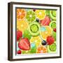 Summer Holidays Set With Cocktail Fruits And Berries-Ozerina Anna-Framed Art Print