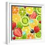Summer Holidays Set With Cocktail Fruits And Berries-Ozerina Anna-Framed Art Print