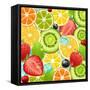 Summer Holidays Set With Cocktail Fruits And Berries-Ozerina Anna-Framed Stretched Canvas