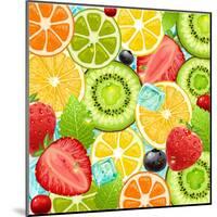 Summer Holidays Set With Cocktail Fruits And Berries-Ozerina Anna-Mounted Art Print