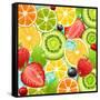 Summer Holidays Set With Cocktail Fruits And Berries-Ozerina Anna-Framed Stretched Canvas