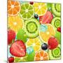 Summer Holidays Set With Cocktail Fruits And Berries-Ozerina Anna-Mounted Art Print