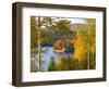 Summer Home Surrounded by Fall Colors, Wyman Lake, Maine, USA-Steve Terrill-Framed Photographic Print