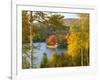 Summer Home Surrounded by Fall Colors, Wyman Lake, Maine, USA-Steve Terrill-Framed Photographic Print