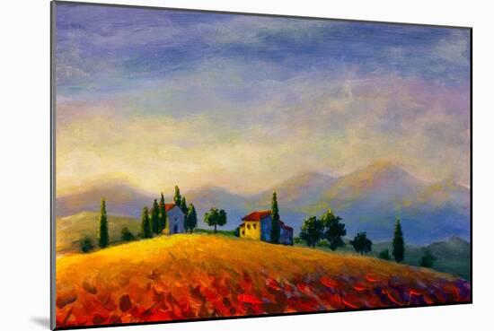 Summer Houses Landscape-Valery Rybakow-Mounted Art Print