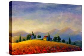 Summer Houses Landscape-Valery Rybakow-Stretched Canvas