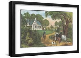 Summer in the Country-Currier & Ives-Framed Art Print