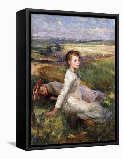 Summer in the Fields-Sir George Clausen-Framed Stretched Canvas