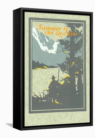 Summer in the Rockies, Mountie and Pine-null-Framed Stretched Canvas