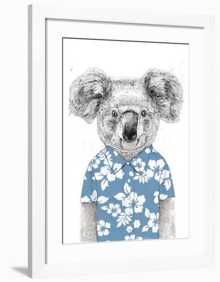 Summer Koala (Blue)-Balazs Solti-Framed Art Print