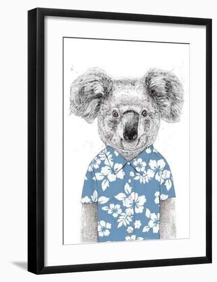 Summer Koala (Blue)-Balazs Solti-Framed Art Print