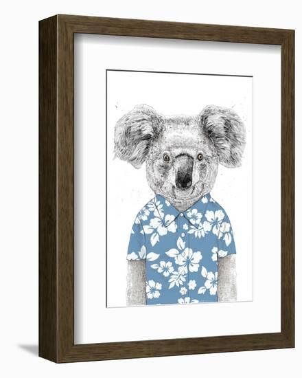 Summer Koala (Blue)-Balazs Solti-Framed Art Print