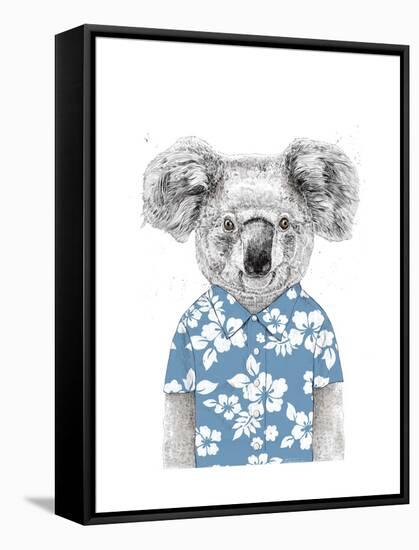 Summer Koala (Blue)-Balazs Solti-Framed Stretched Canvas
