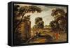 Summer Landscape (The Road to Emmaus) 1612-13-Esaias I van de Velde-Framed Stretched Canvas